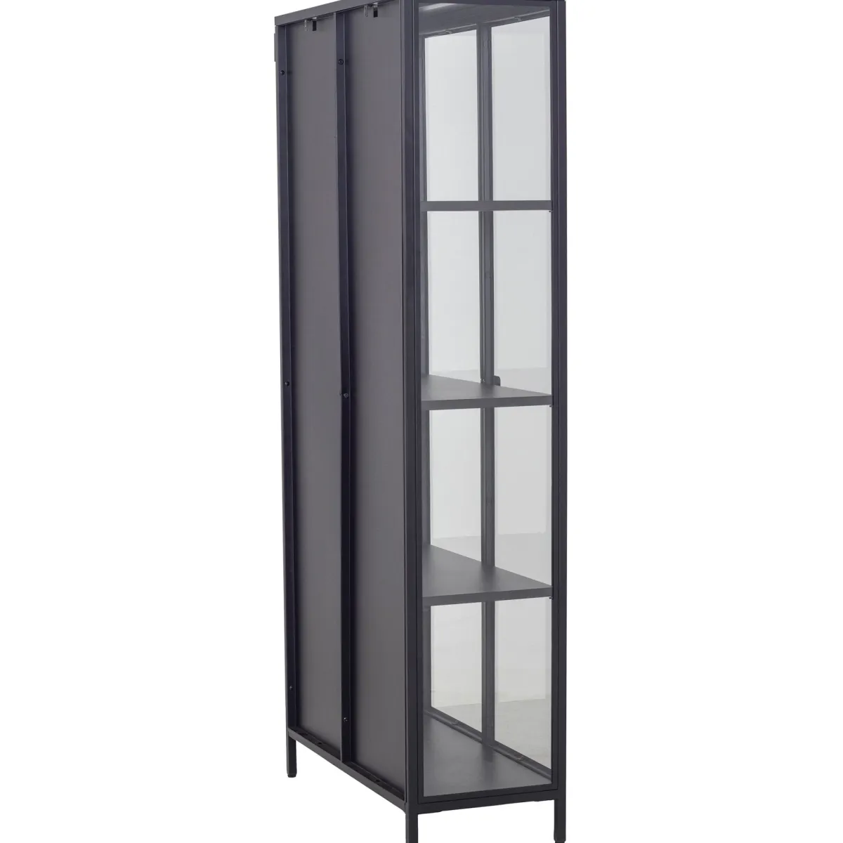 Nimara Herman Vitrineskab - Sort metal/glas - 80x40x180 cm* Vitrineskabe|Vitrineskabe