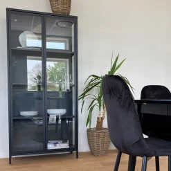 Nimara Herman Vitrineskab - Sort metal/glas - 80x40x180 cm* Vitrineskabe|Vitrineskabe