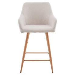 Nimara Jenna barstol - beige tekstil med armlæn 65 cm* Barstole