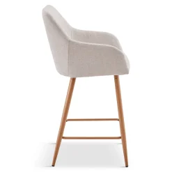 Nimara Jenna barstol - beige tekstil med armlæn 65 cm* Barstole