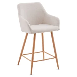 Nimara Jenna barstol - beige tekstil med armlæn 65 cm* Barstole