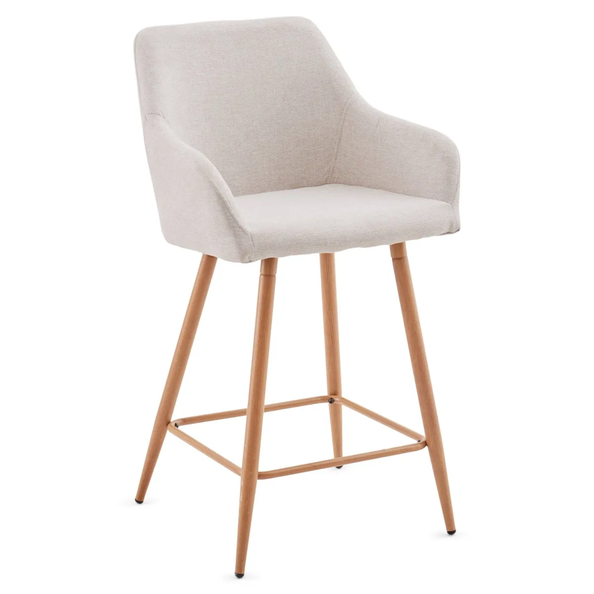Nimara Jenna barstol - beige tekstil med armlæn 65 cm* Barstole