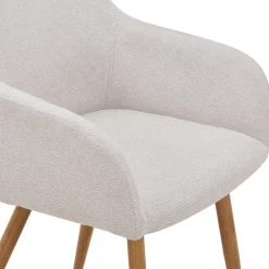 Nimara Jenna spisebordstol - beige tekstil med egelook* Spisebordsstole