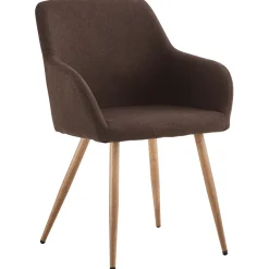 Nimara Jenna spisebordstol - brun tekstil med egelook* Spisebordsstole