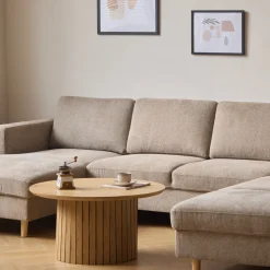 Nimara Jennifer venstrevendt u-sofa i sand med chaiselong - L: 300 x D: 208 x H: 82 cm* Sofaer