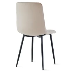 Nimara Jessi spisebordsstol - beige velour med sorte metalben* Spisebordsstole