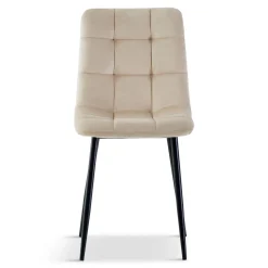 Nimara Jessi spisebordsstol - beige velour med sorte metalben* Spisebordsstole