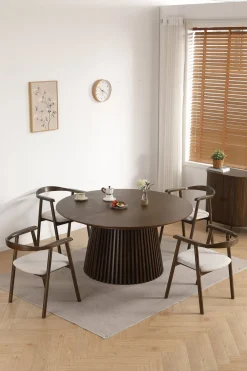 Nimara Jocelyn spisebordsstol i røget eg med beige stof sæde* Spisebordsstole