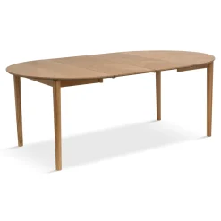 Nimara Joshua - Rundt spisebord i natur egefiner med udtræk 120/160/200 cm - Inkl. 2 Tillægsplader* Spiseborde