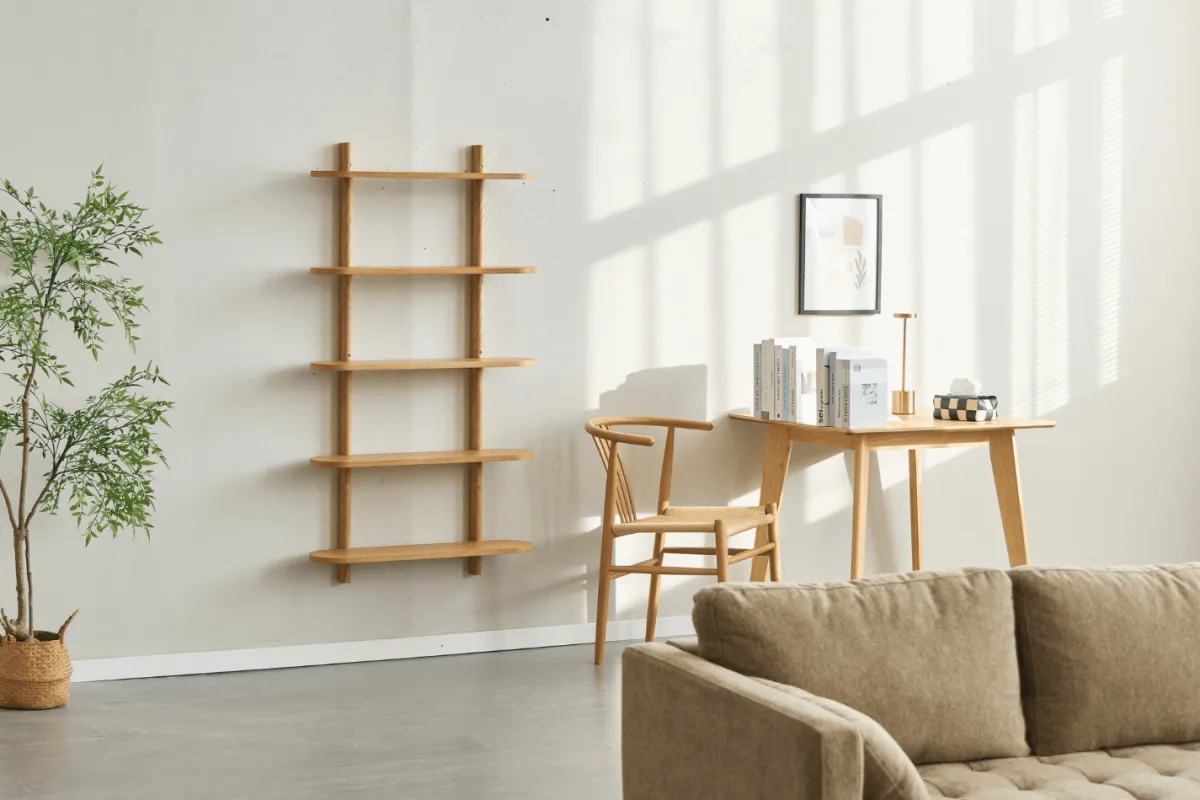 Nimara Juliet væghylde i eg med 5 hylder H:140 x B:22 x B:75 cm* Reoler|Opbevaring Til Stuen