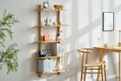 Nimara Juliet væghylde i eg med 5 hylder H:140 x B:22 x B:75 cm* Reoler|Opbevaring Til Stuen
