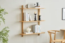 Nimara Juliet væghylde i eg med 3 hylder H:100 x D:22 x B:90 cm* Reoler|Opbevaring Til Stuen