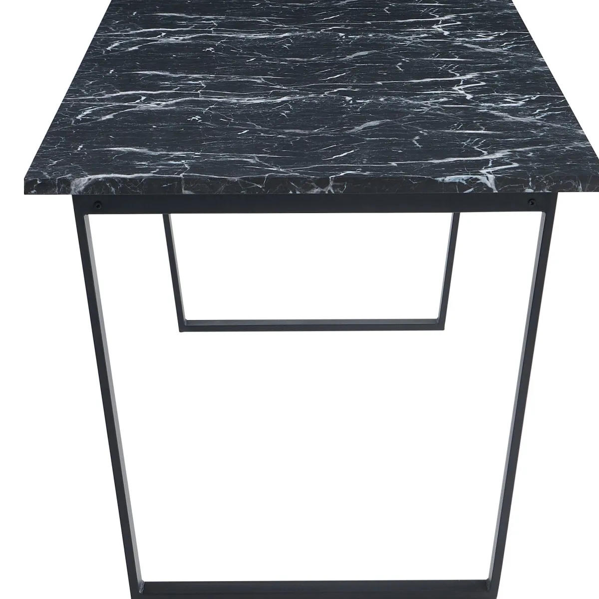 Nimara Karl spisebord i mat sort med marmor look - 210 x 90 cm* Spiseborde