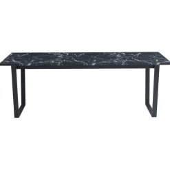 Nimara Karl spisebord i mat sort med marmor look - 210 x 90 cm* Spiseborde
