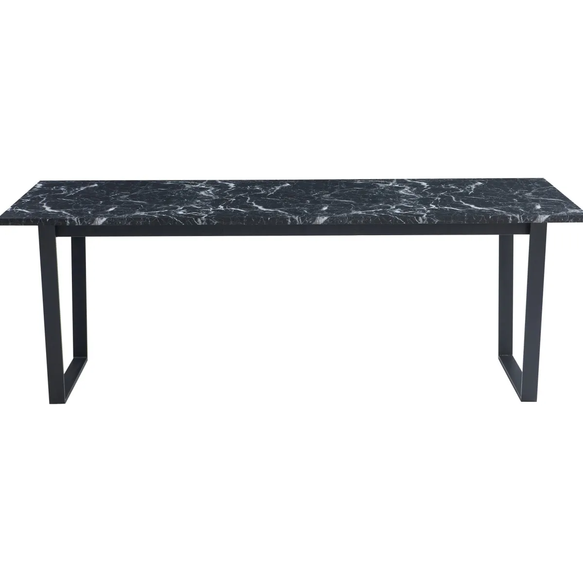 Nimara Karl spisebord i mat sort med marmor look - 210 x 90 cm* Spiseborde