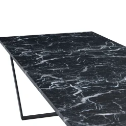 Nimara Karl spisebord i mat sort med marmor look - 210 x 90 cm* Spiseborde