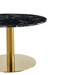 Nimara Lazio rundt sofabord i sort marmor look med guld ben - Ø70 cm* Sofaborde