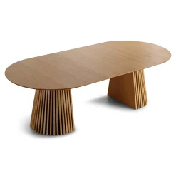 Nimara Lewis - Lamel ovalt Spisebord I Egefiner med udtræk 200/250/300 CM - 2x tillægsplader medfølger* Spiseborde