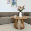 Nimara Lewis lamel sofabord naturlig egelook Ø70 cm* Sofaborde
