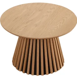 Nimara Lewis lamel sofabord naturlig egelook Ø70 cm* Sofaborde