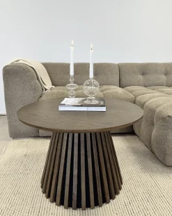 Nimara Lewis lamel sofabord røget eg Ø70 cm* Sofaborde