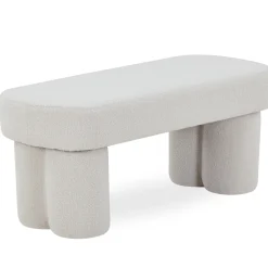Nimara Linea bænk hvid Boucle 100x42x44 cm* Bænke|Bænke