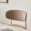 Nimara Lucinda spisebodsstol i chrome med sand tekstil* Spisebordsstole