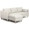 Nimara Lulu - Højrevendt og venstrevendt vendbar chaiselong sofa lys beige - L: 215 x D: 82 x H: 78 cm* Sofaer