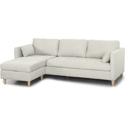 Nimara Lulu - Højrevendt og venstrevendt vendbar chaiselong sofa lys beige - L: 215 x D: 82 x H: 78 cm* Sofaer