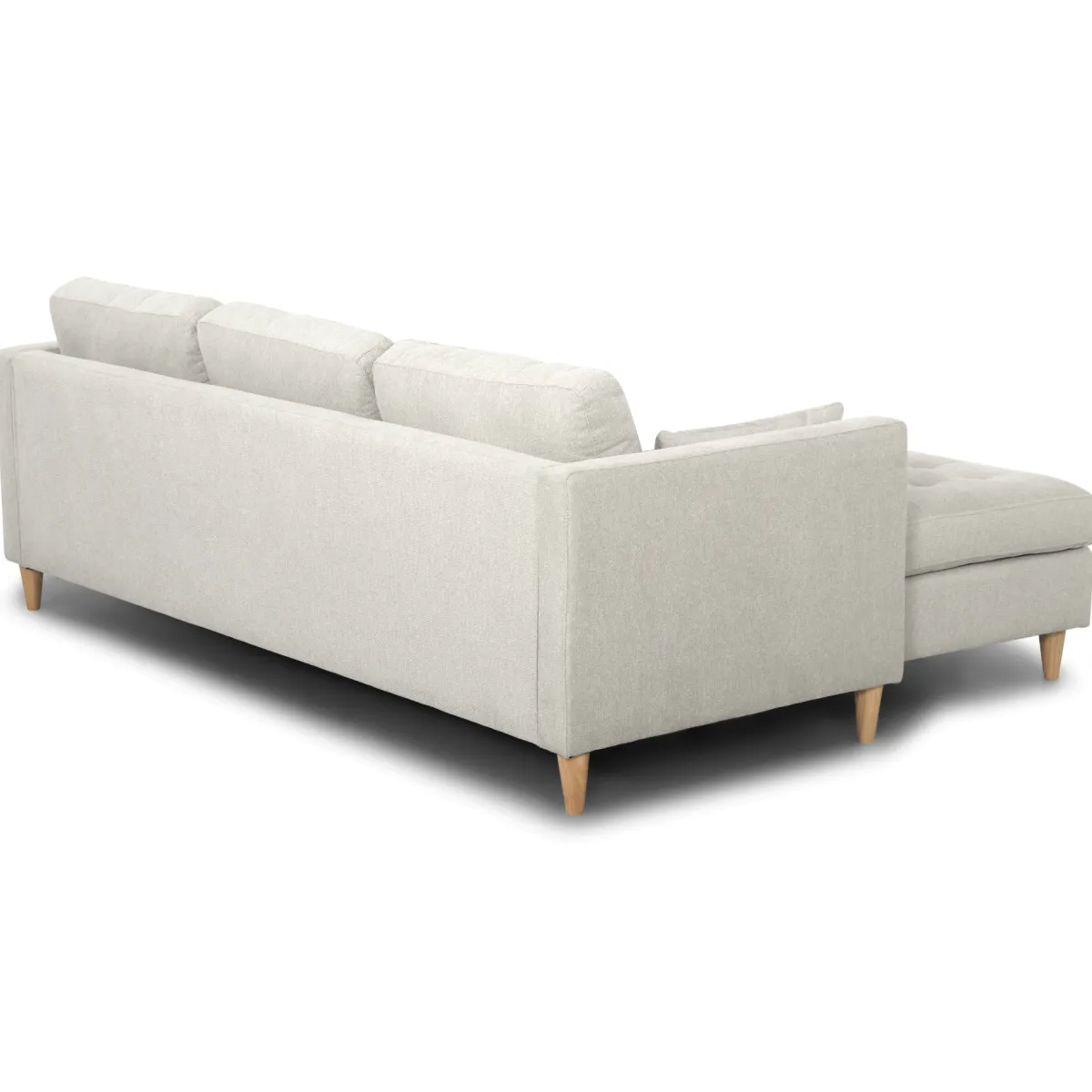 Nimara Lulu - Højrevendt og venstrevendt vendbar chaiselong sofa lys beige - L: 215 x D: 82 x H: 78 cm* Sofaer