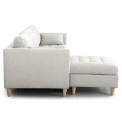 Nimara Lulu - Højrevendt og venstrevendt vendbar chaiselong sofa lys beige - L: 215 x D: 82 x H: 78 cm* Sofaer