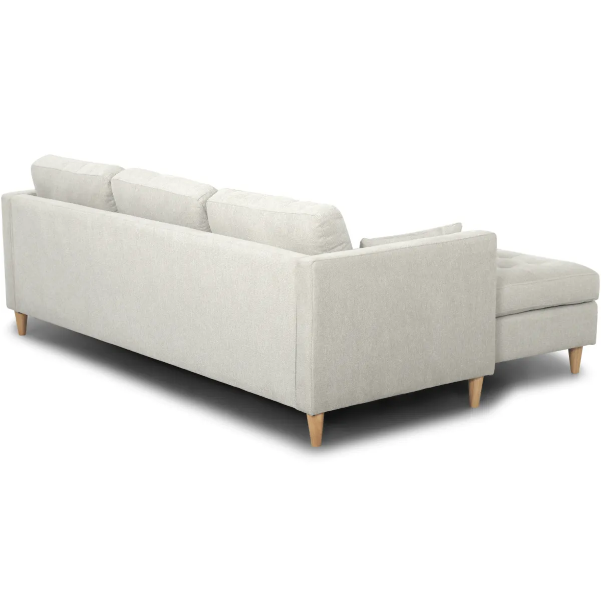 Nimara Lulu - Højrevendt og venstrevendt vendbar chaiselong sofa lys beige - L: 215 x D: 82 x H: 78 cm* Sofaer