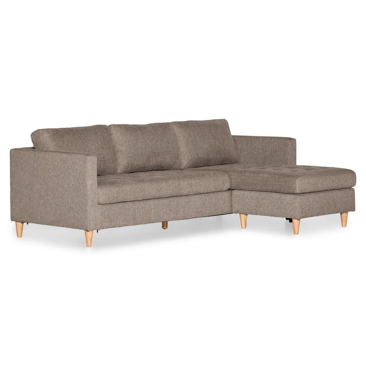 Nimara Lulu - Højrevendt og venstrevendt vendbar chaiselong sofa i sand - L: 215 x D: 82 x H: 78 cm* Sofaer
