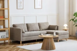 Nimara Lulu - Højrevendt og venstrevendt vendbar chaiselong sofa i sand - L: 215 x D: 82 x H: 78 cm* Sofaer