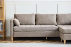Nimara Lulu - Højrevendt og venstrevendt vendbar chaiselong sofa i sand - L: 215 x D: 82 x H: 78 cm* Sofaer