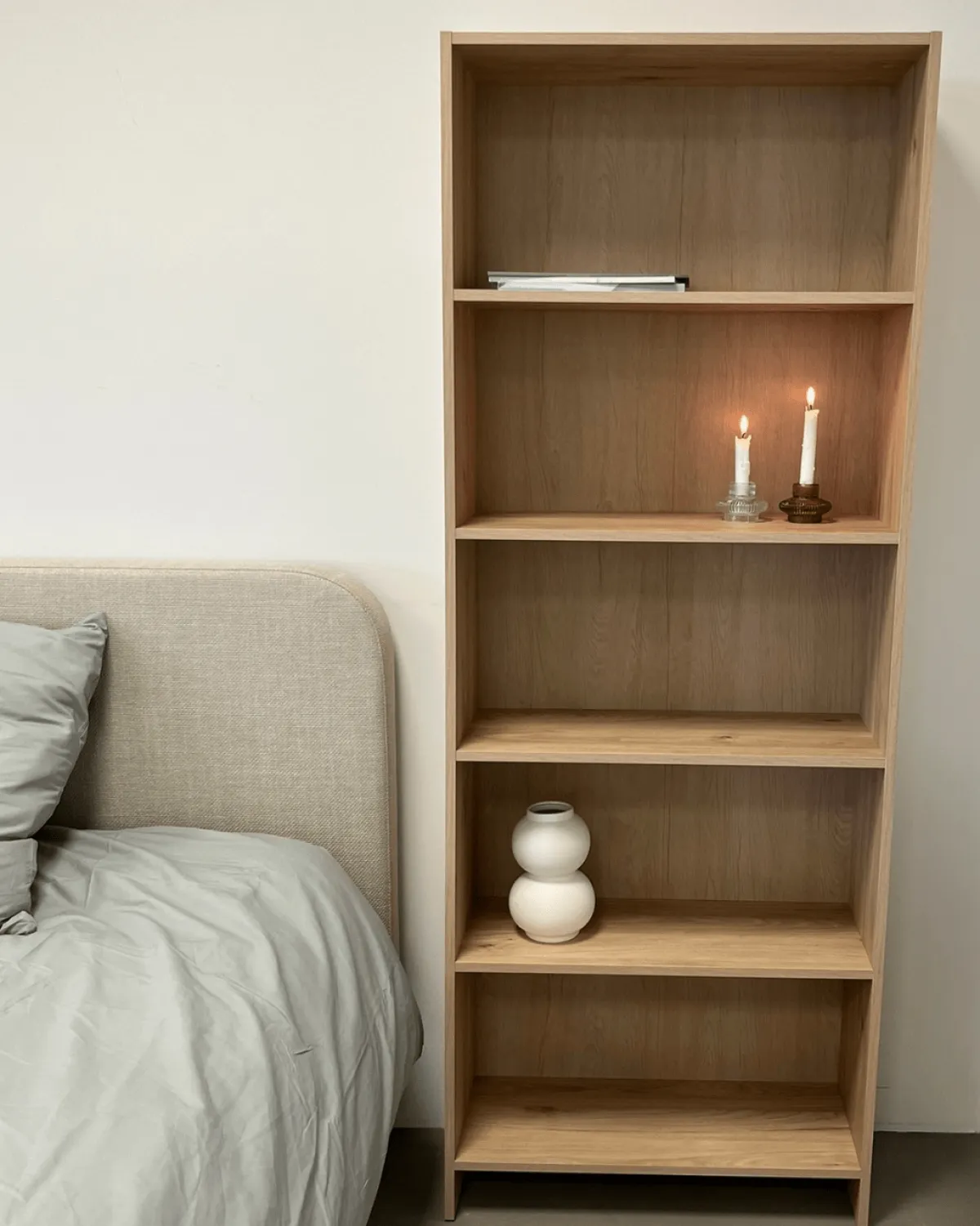 Nimara Maddie reol med 5 hylder i eg 175,5x66x25,5 cm* Reoler|Opbevaring Til Stuen