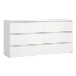 Nimara Maise kommode H:70 x B:138 x B:41 cm med 6 skuffer i hvid* Kommoder|Kommoder