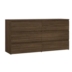 Nimara Maise kommode H:70 x B:138 x B:41 cm med 6 skuffer i røget egelook* Kommoder|Kommoder