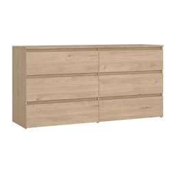 Nimara Maise kommode H:70 x B:138 x B:41 cm med 6 skuffer i egelook* Kommoder|Kommoder