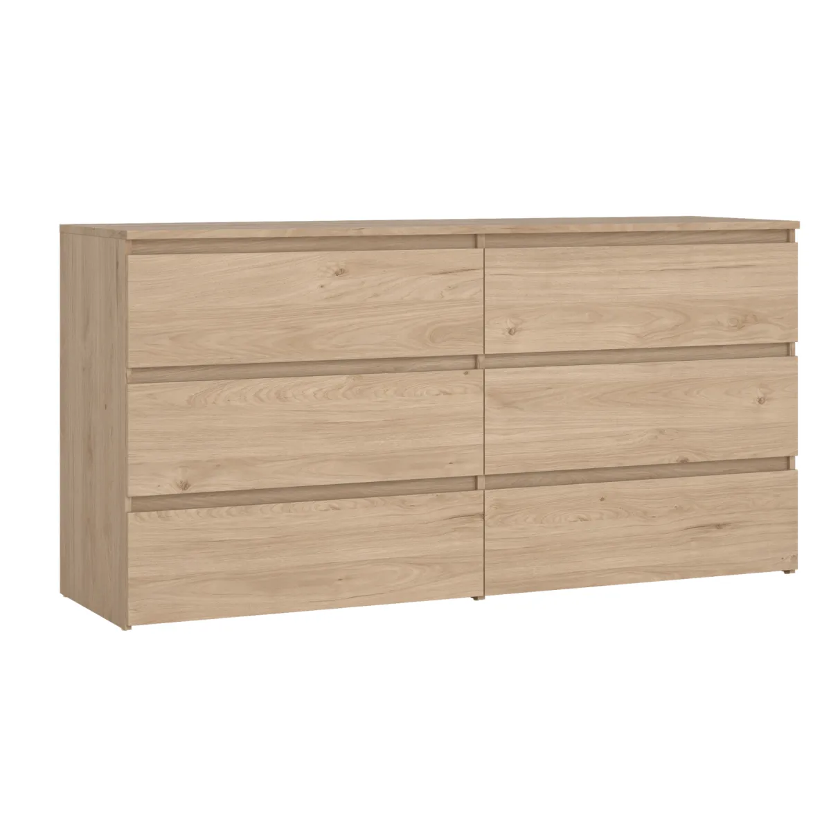 Nimara Maise kommode H:70 x B:138 x B:41 cm med 6 skuffer i egelook* Kommoder|Kommoder