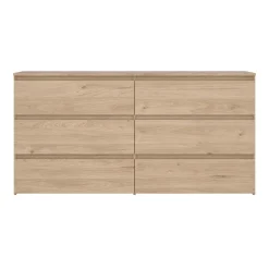 Nimara Maise kommode H:70 x B:138 x B:41 cm med 6 skuffer i egelook* Kommoder|Kommoder