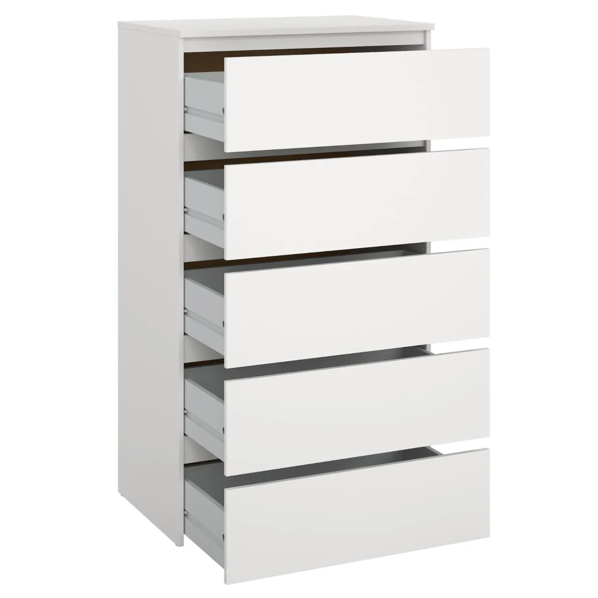 Nimara Maise kommode H:114 x B:65 x D:41 cm med 5 skuffer i hvid* Kommoder|Kommoder
