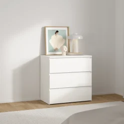Nimara Maise kommode H:70 x B:70 x D:41 cm med 3 skuffer i hvid* Kommoder|Kommoder