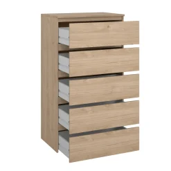 Nimara Maise kommode H:114 x B:65 x D:41 cm med 5 skuffer i egelook* Kommoder|Kommoder