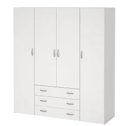 Nimara Malia garderobeskab hvid 4 låger 3 skuffer* Alle Møbler|Garderobeskabe