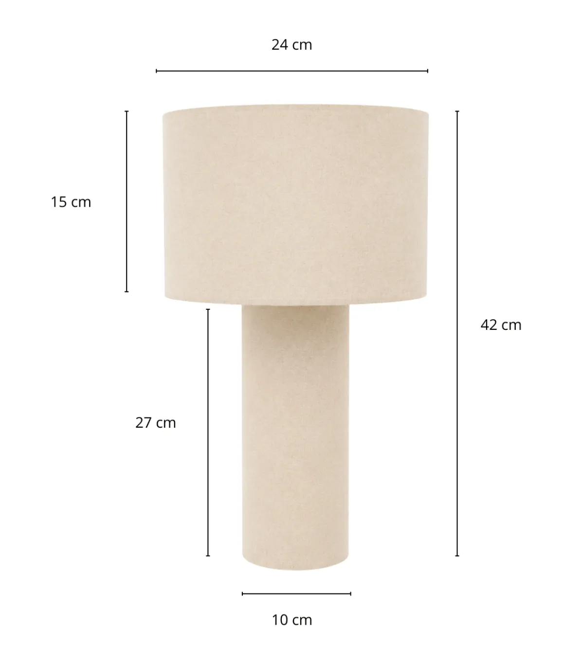 Nimara Mariah bordlampe med lampeskærm i linned 42 x 24 cm* Bordlamper|Gulvlampe