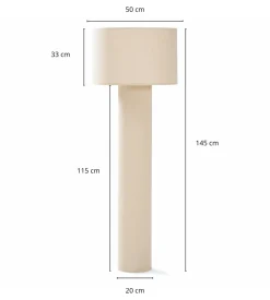 Nimara Mariah gulvlampe med lampeskærm i linned 145 x 50 cm* Bordlamper|Gulvlampe