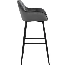 Nimara Mario barstol med ryglæn - Grå velour 65 cm* Barstole