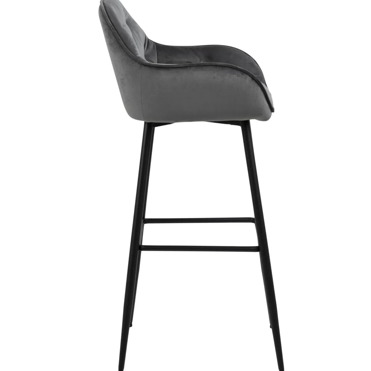 Nimara Mario barstol med ryglæn - Grå velour 65 cm* Barstole