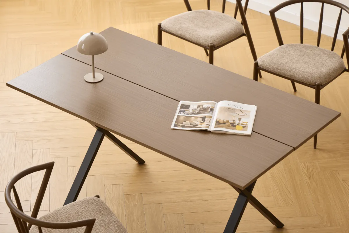 Nimara Marly Plankebord i røget egetræsfiner 150x80x75 cm* Spiseborde